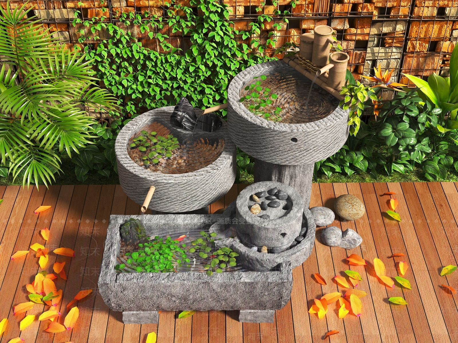 新中式循环3D模型下载【ID:1162021139】