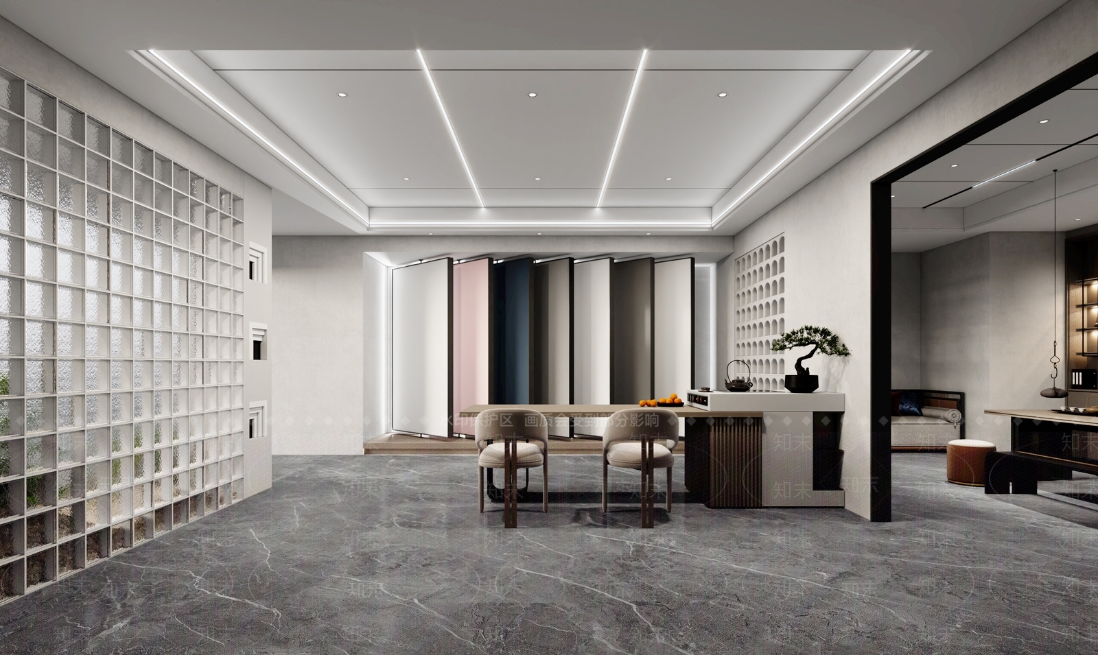 现代工作室3D模型渲染效果图