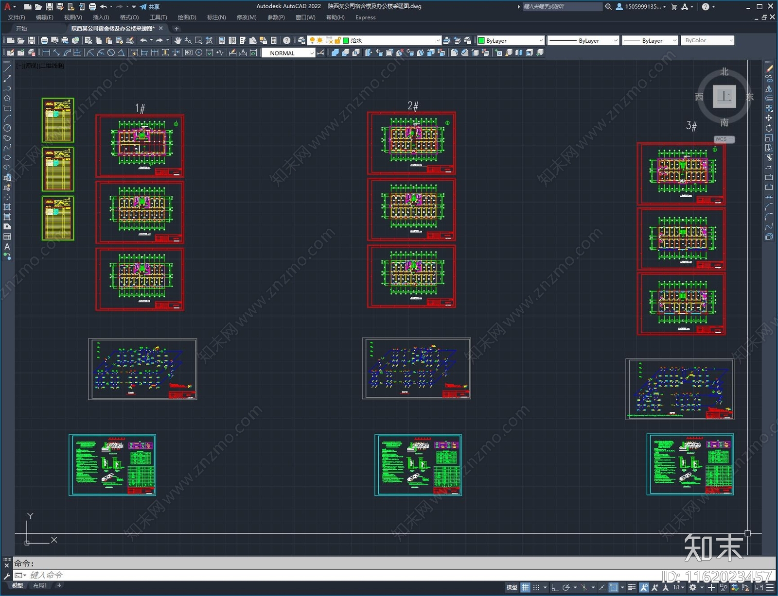 陕西某公司宿舍楼及办公楼采暖图施工图下载【ID:1162023457】