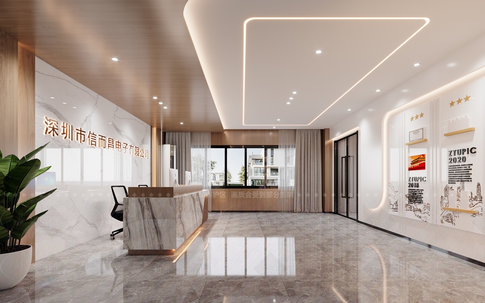 办公大厅3D模型下载【ID:1214449366】