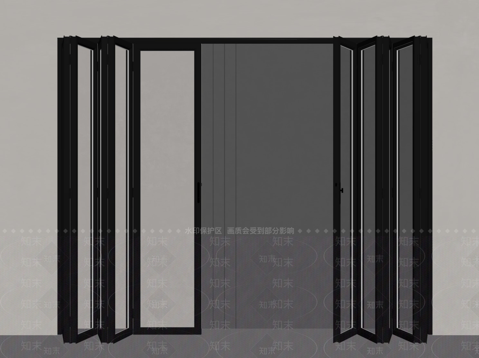 现代折叠门SU模型下载【ID:1162025847】