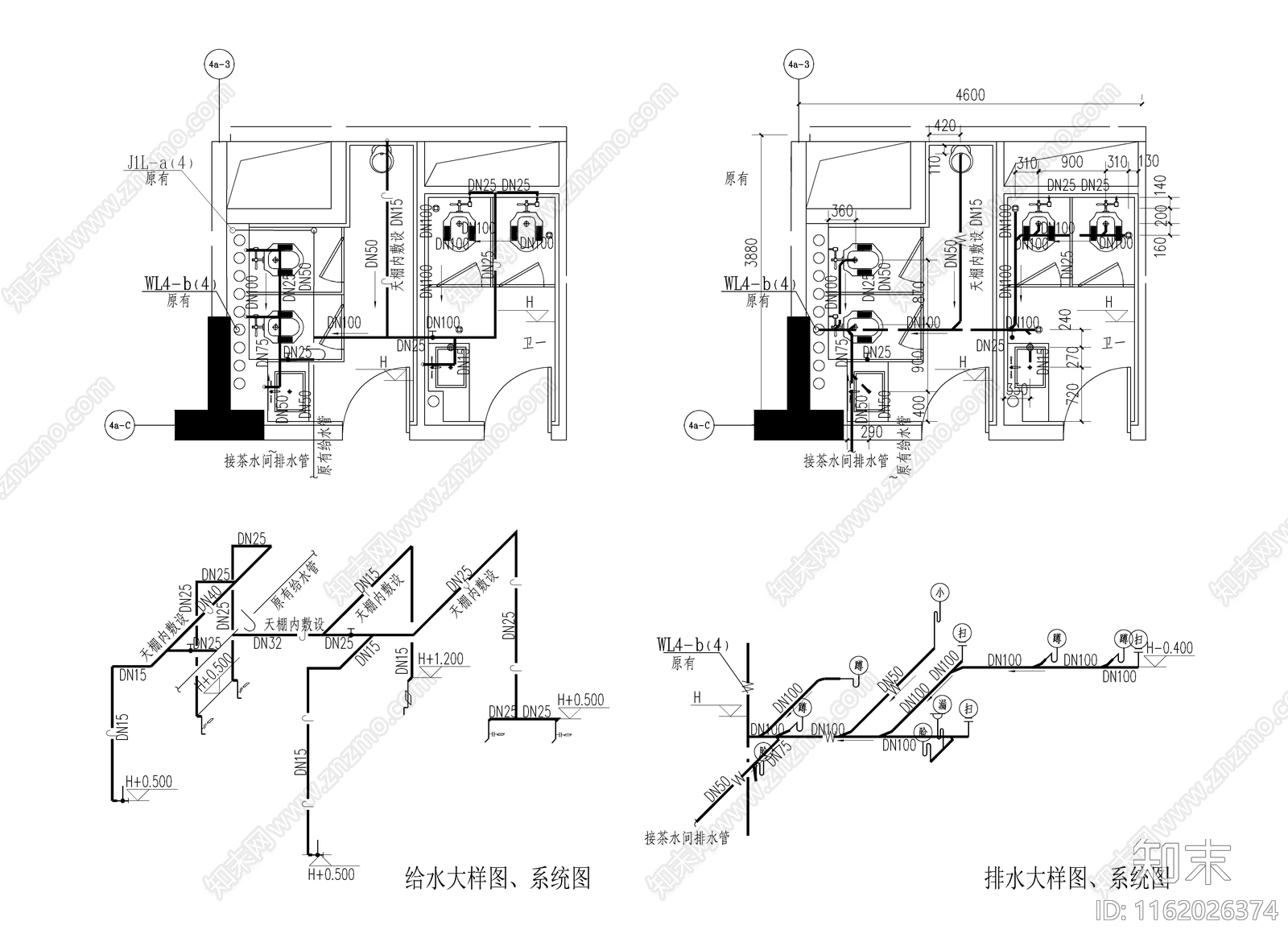 卫生间07给排施工图下载【ID:1162026374】