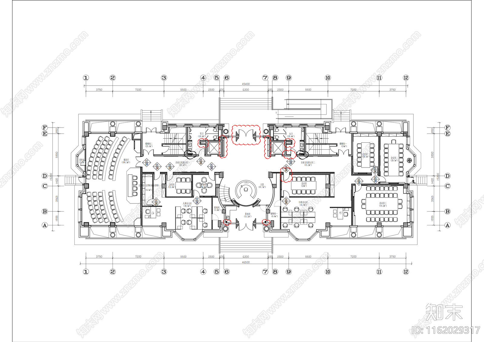 上海格派办公室内设计cad施工图下载【ID:1162029317】