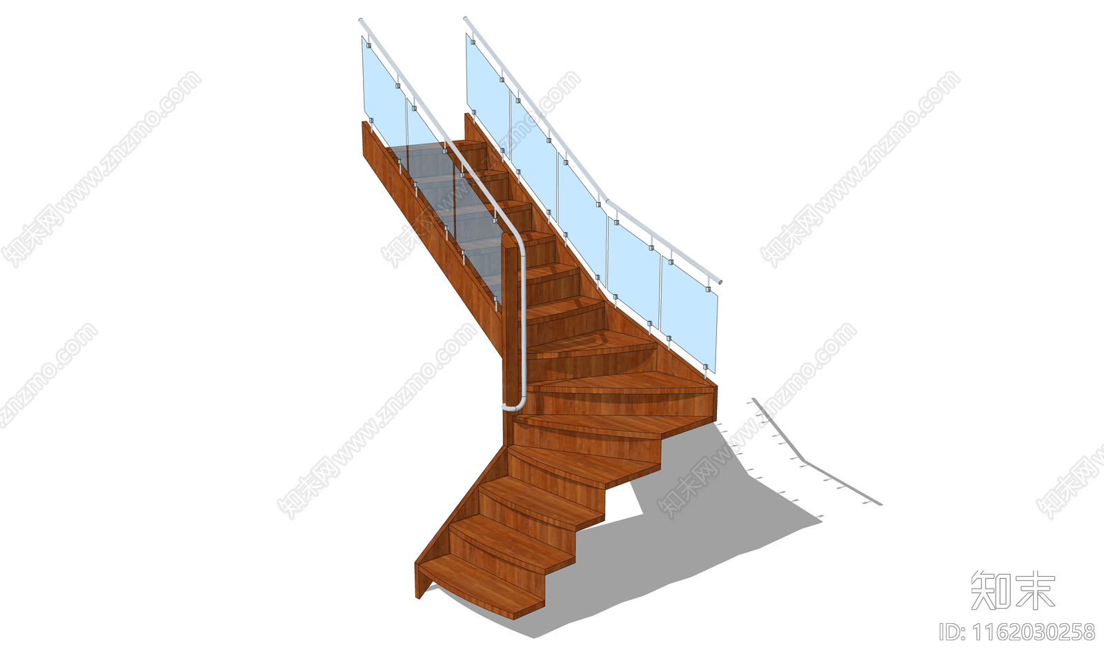 现代扶手楼梯SU模型下载【ID:1162030258】