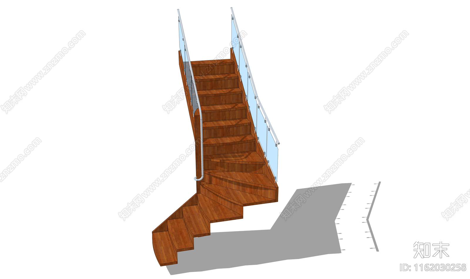 现代扶手楼梯SU模型下载【ID:1162030258】