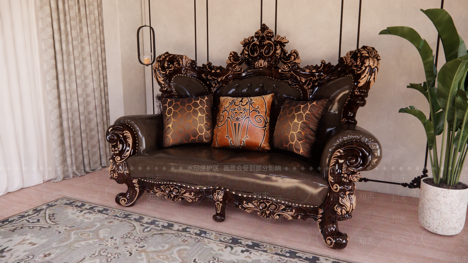 欧式沙发B款SU模型下载【ID:1162031600】