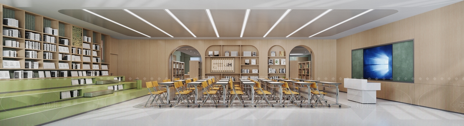 现代公开教室3D模型下载【ID:1162037172】