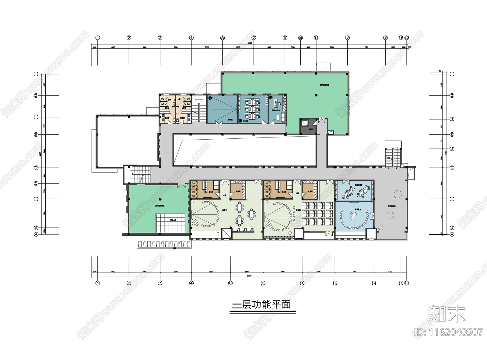 现代幼儿园平面cad施工图下载【ID:1162040507】