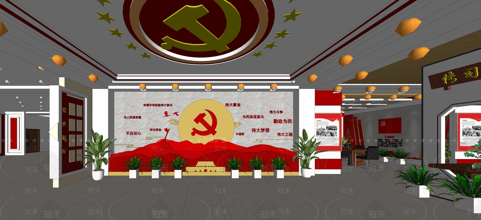 红色主题SU模型下载【ID:1162041162】