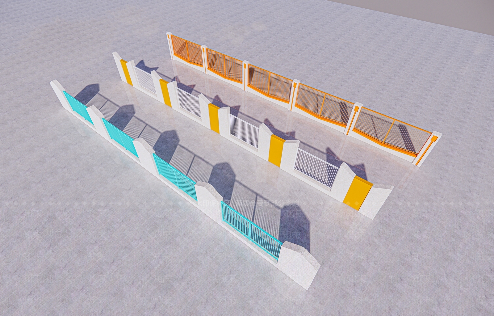 现代幼儿园围墙SU模型下载【ID:1162041227】