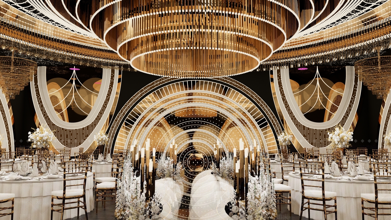 黑金奥斯卡宴会厅SU模型下载【ID:1162167739】