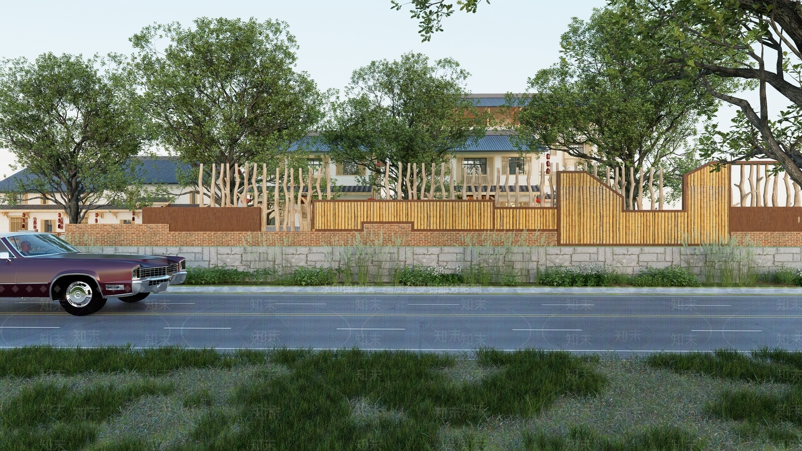 矮篱笆围墙SU模型下载【ID:1162041744】