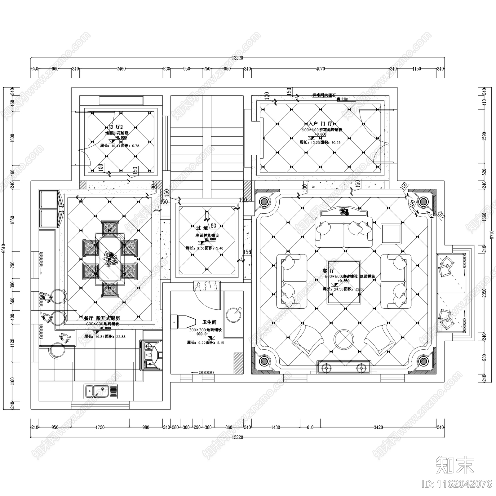 欧式美式美墅馆户型三层别墅室内家装cad施工图下载【ID:1162042076】