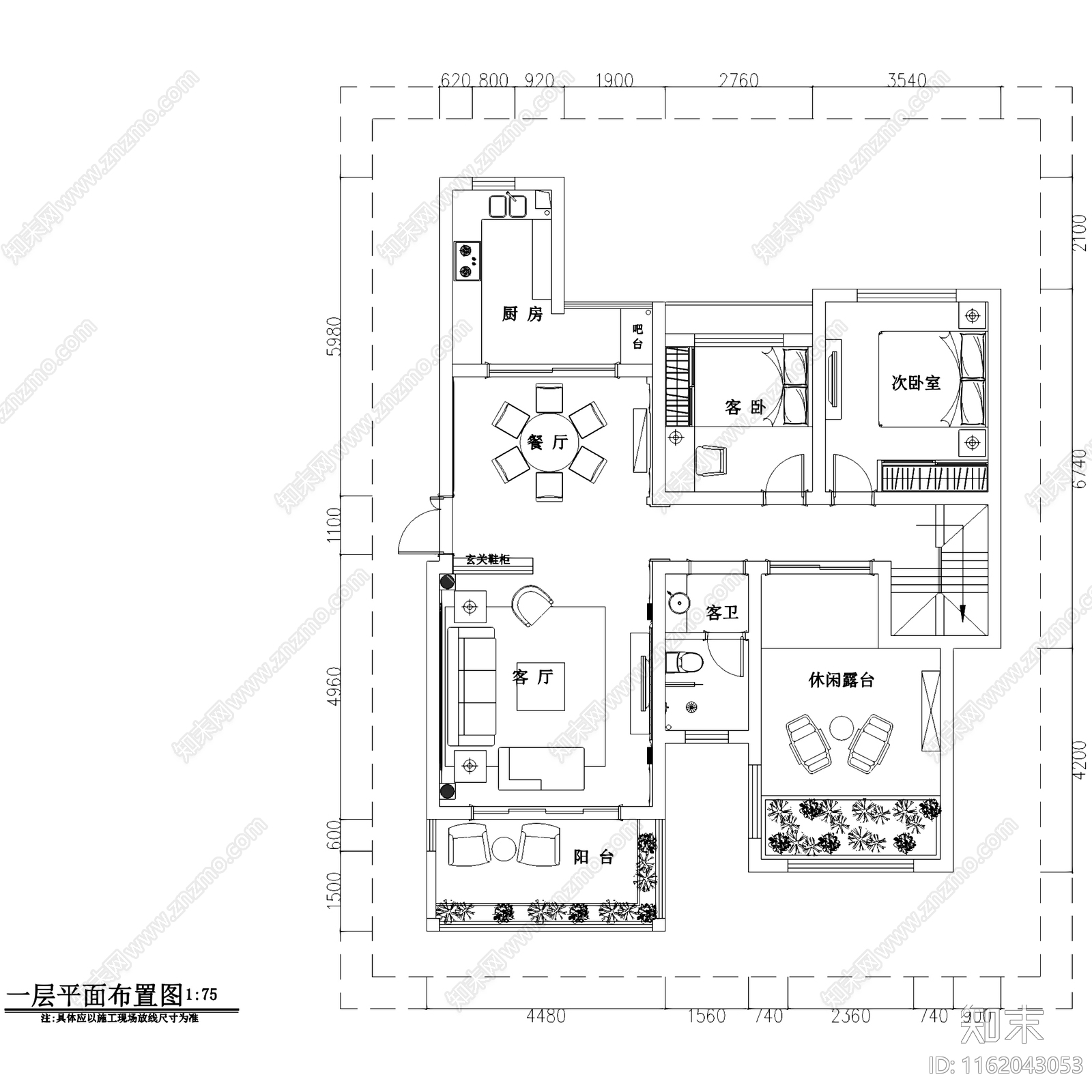 欧式二层别墅室内家装cad施工图下载【ID:1162043053】