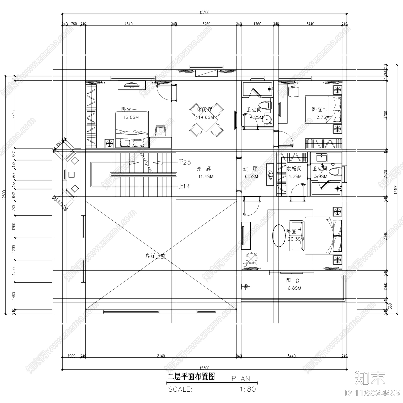 中式古典三层别墅私宅室内家装cad施工图下载【ID:1162044495】