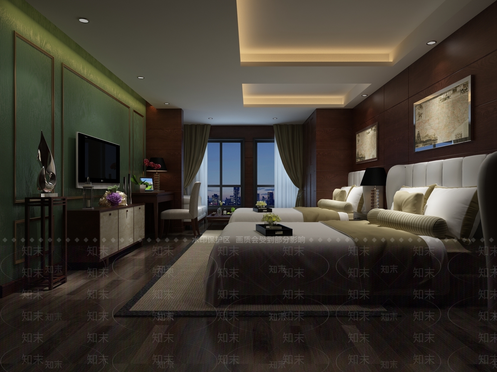 宾馆标准间1053D模型下载【ID:1162048381】