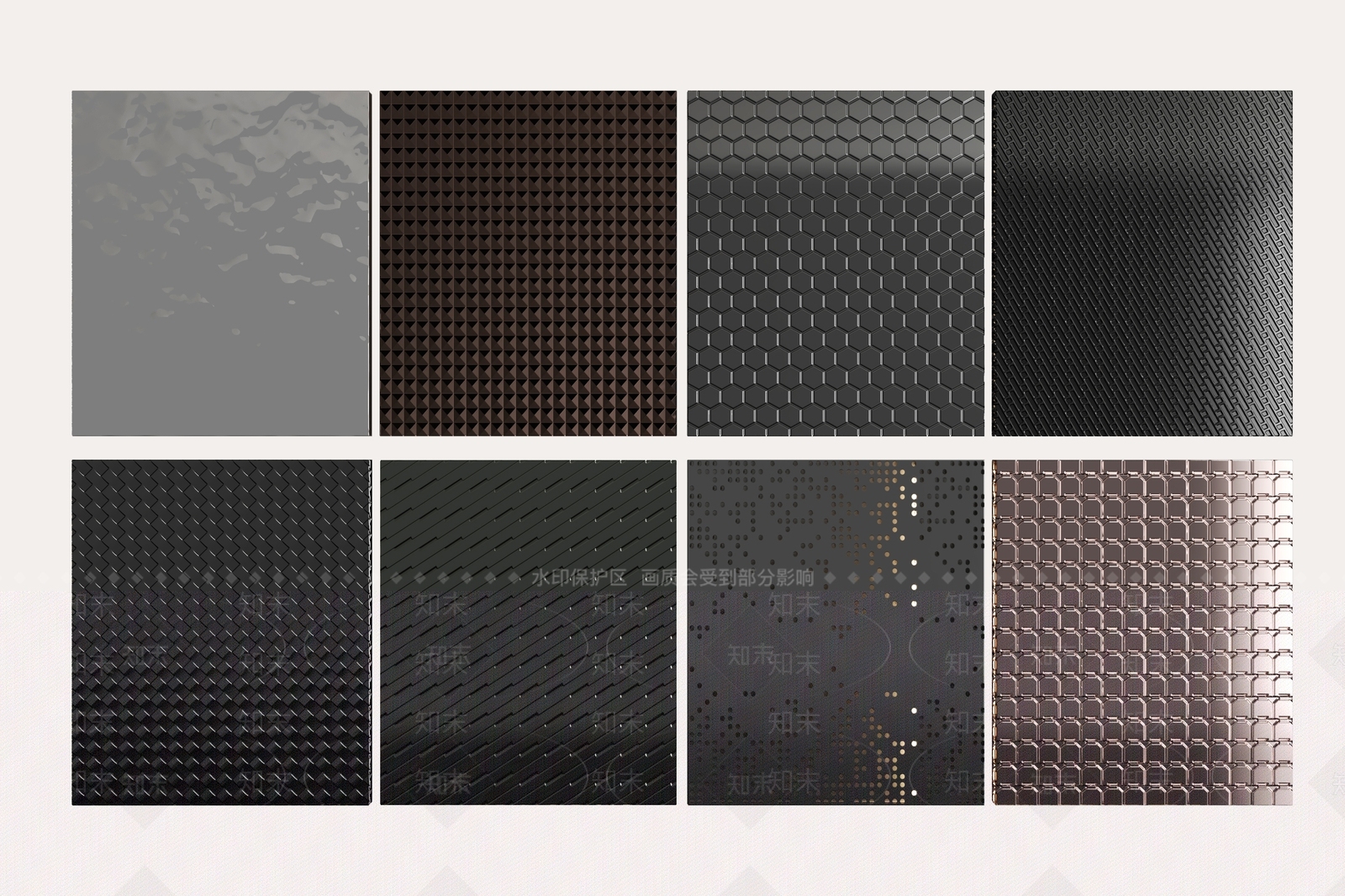 现代金属浮雕材质板3D模型下载【ID:1162053146】