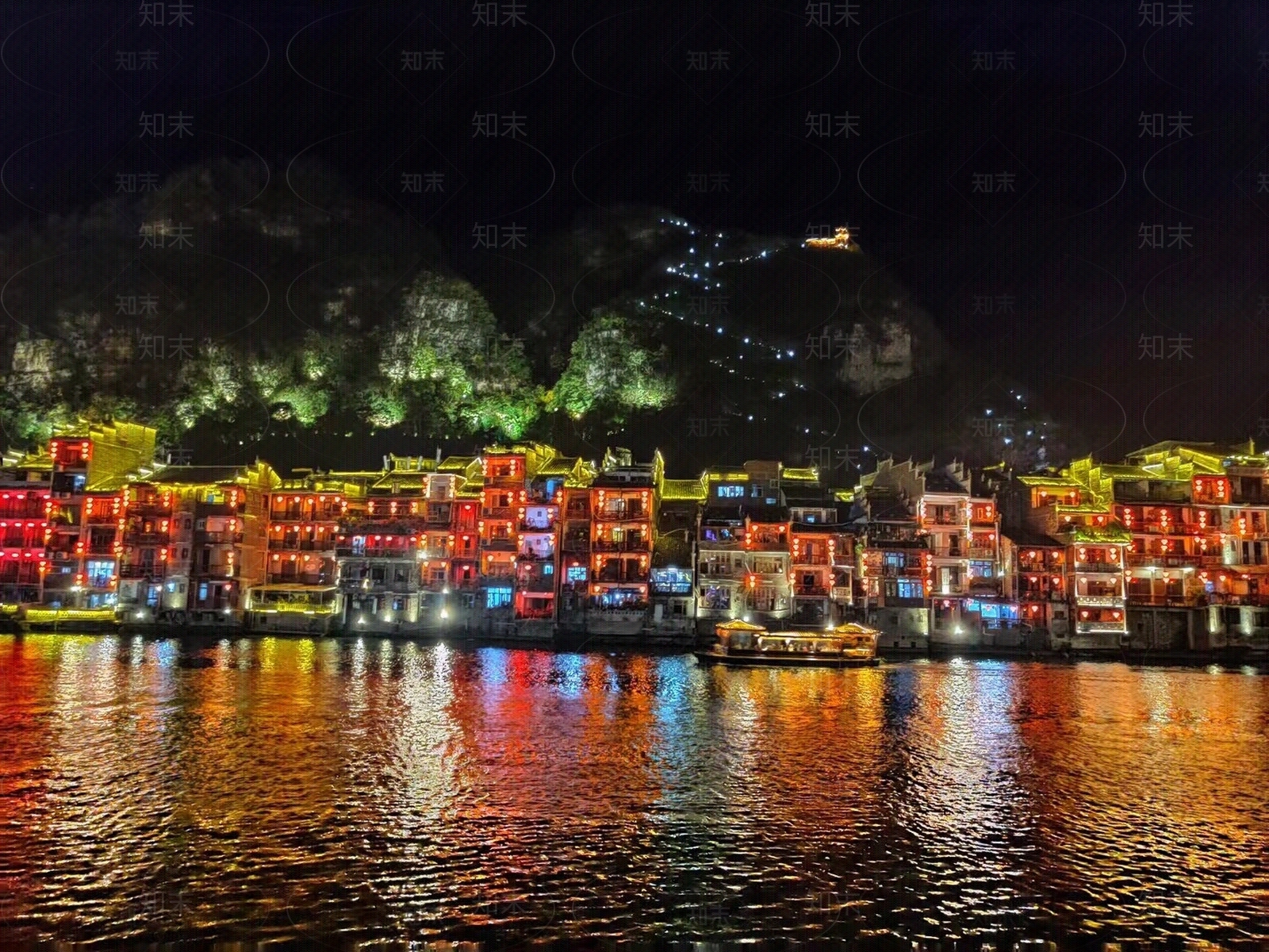 无缝古镇夜景外景贴图下载【ID:1162053157】