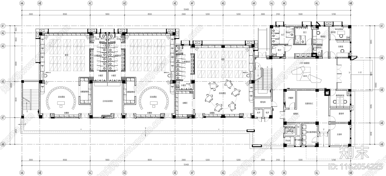 幼儿园活动课室平面施工图下载【ID:1162054225】