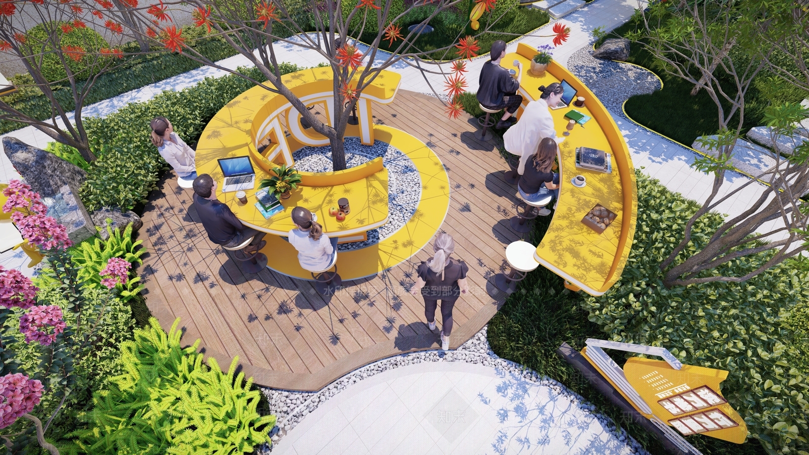 圆形现代休闲吧台SU模型下载【ID:1162065211】