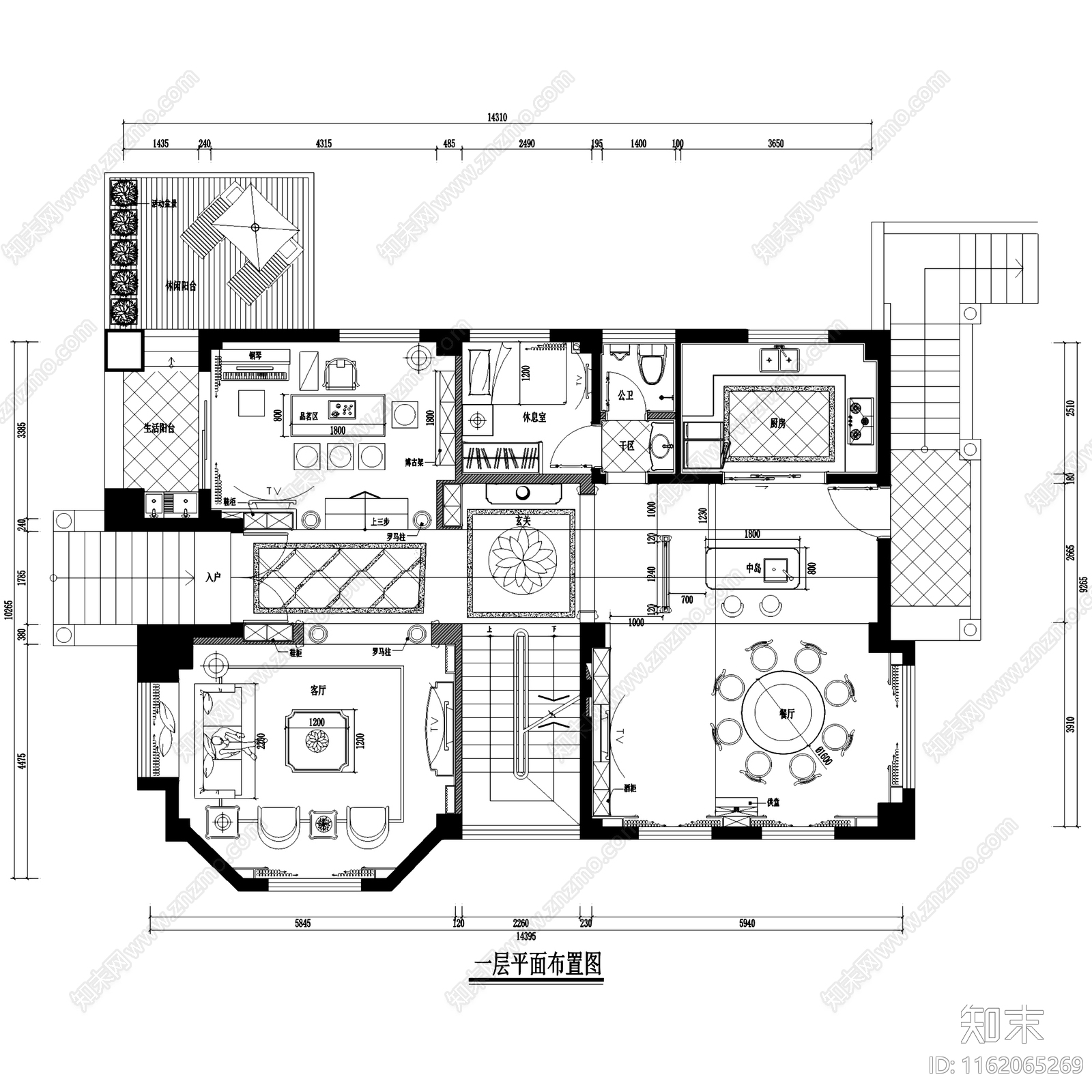 欧式简欧千亿山庄凝香园三层别墅室内家装cad施工图下载【ID:1162065269】