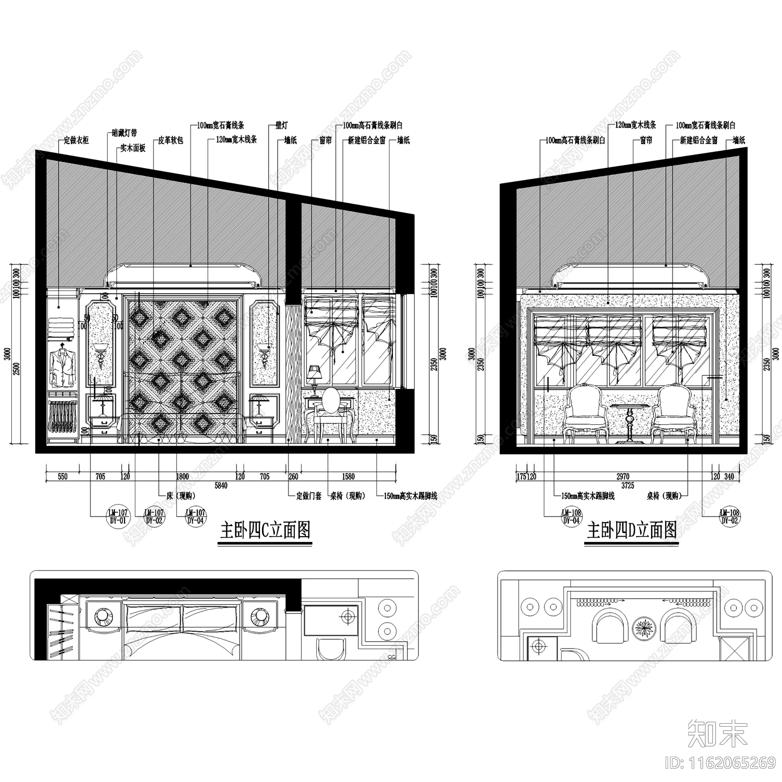 欧式简欧千亿山庄凝香园三层别墅室内家装cad施工图下载【ID:1162065269】