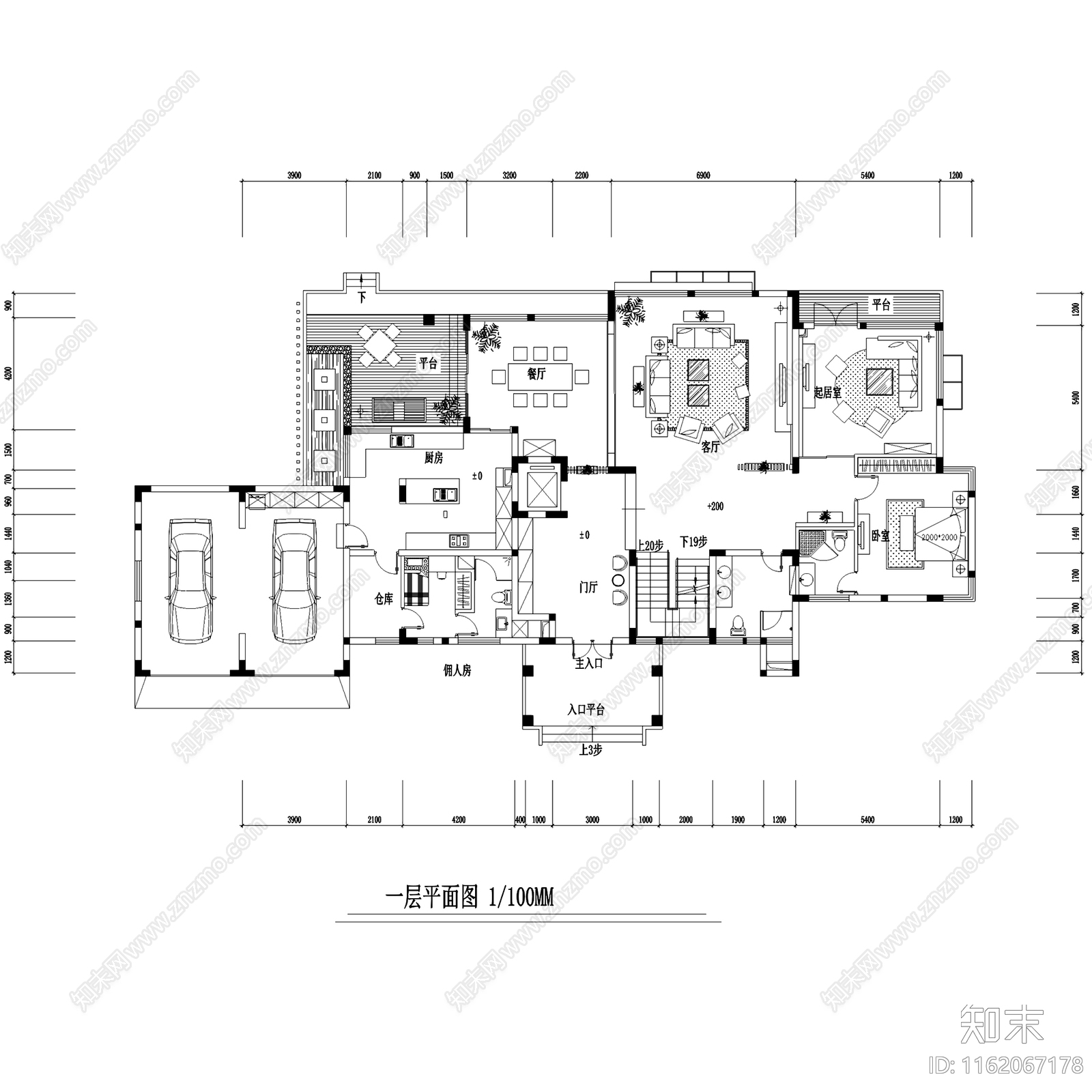 中式三层别墅室内家装cad施工图下载【ID:1162067178】