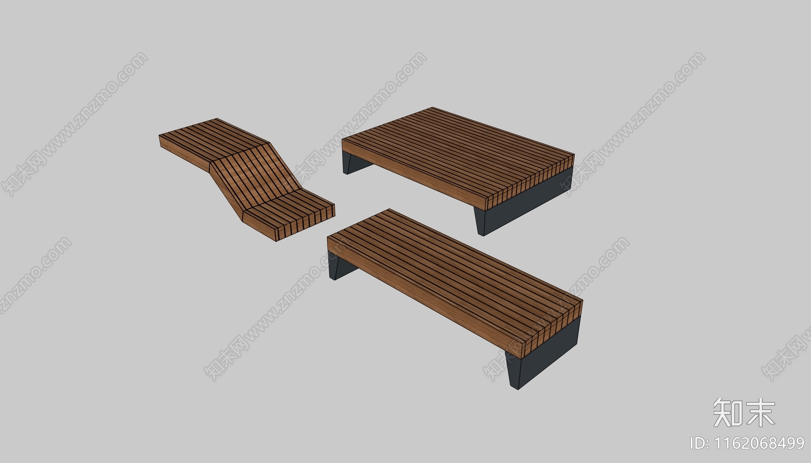 公园长椅长凳休闲椅SU模型下载【ID:1162068499】