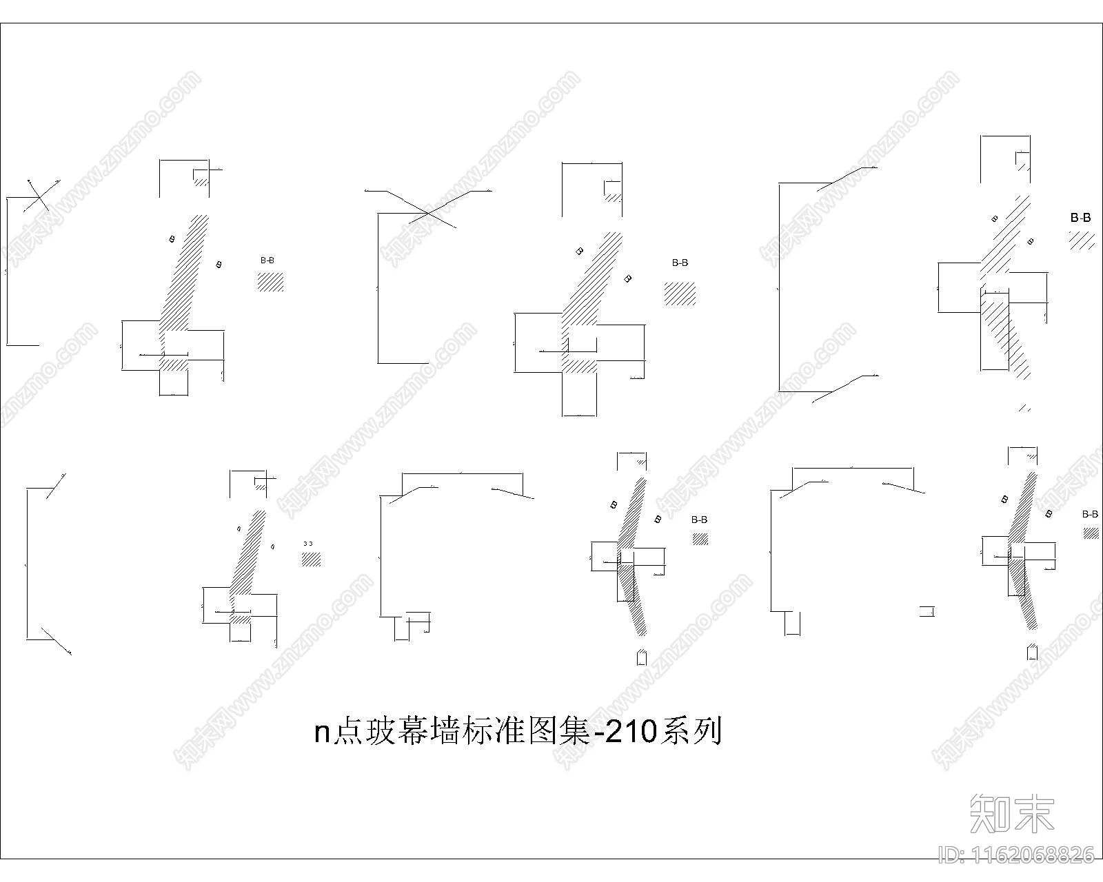 n点玻幕墙标准图集施工图下载【ID:1162068826】