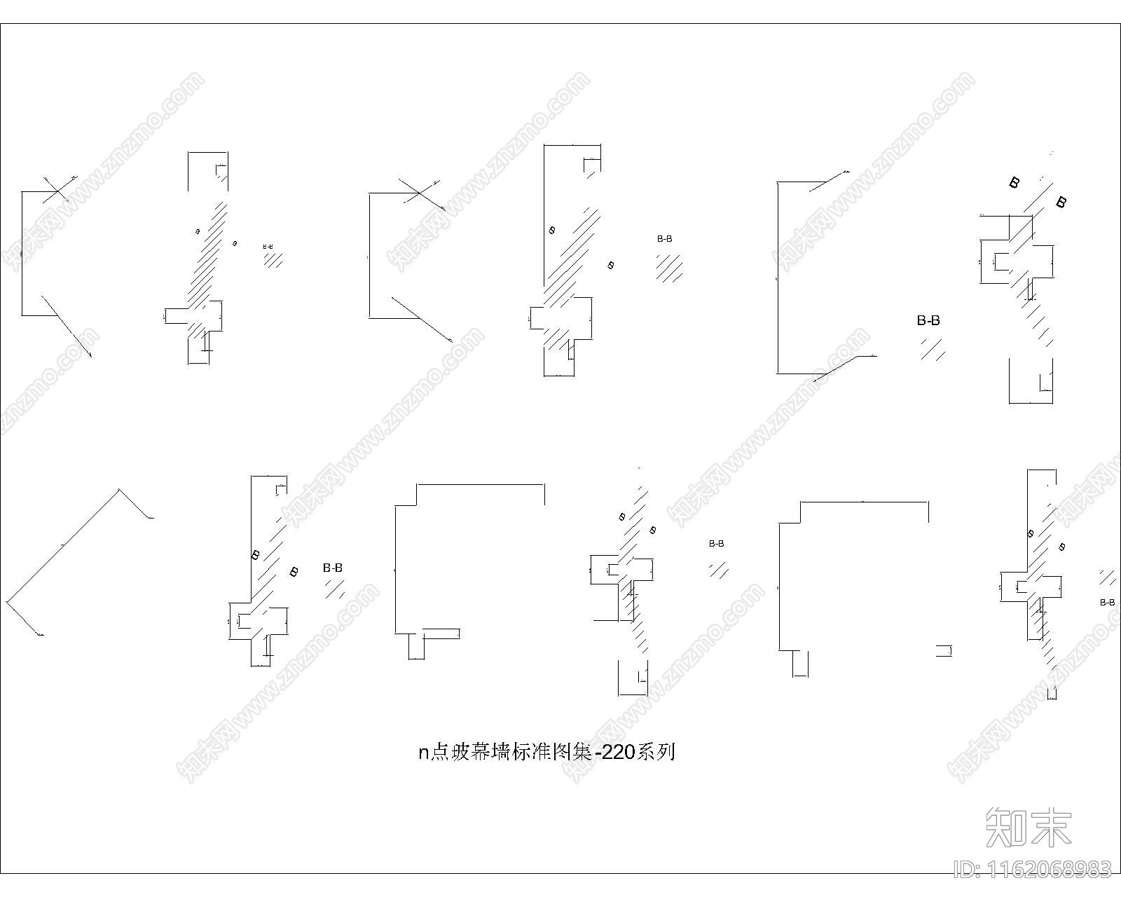 n点玻幕墙标准图集施工图下载【ID:1162068983】