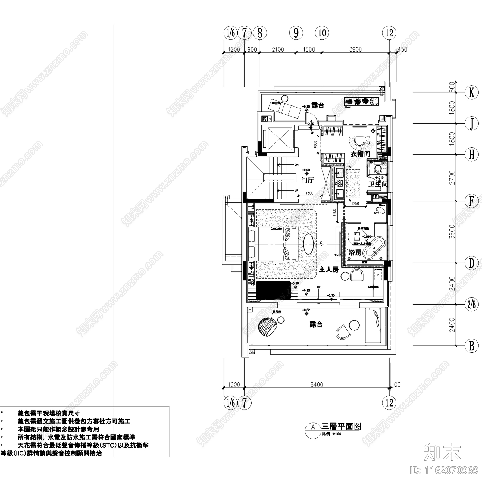 现代轻奢南京瑞安翠湖山居三层别墅室内家装cad施工图下载【ID:1162070969】