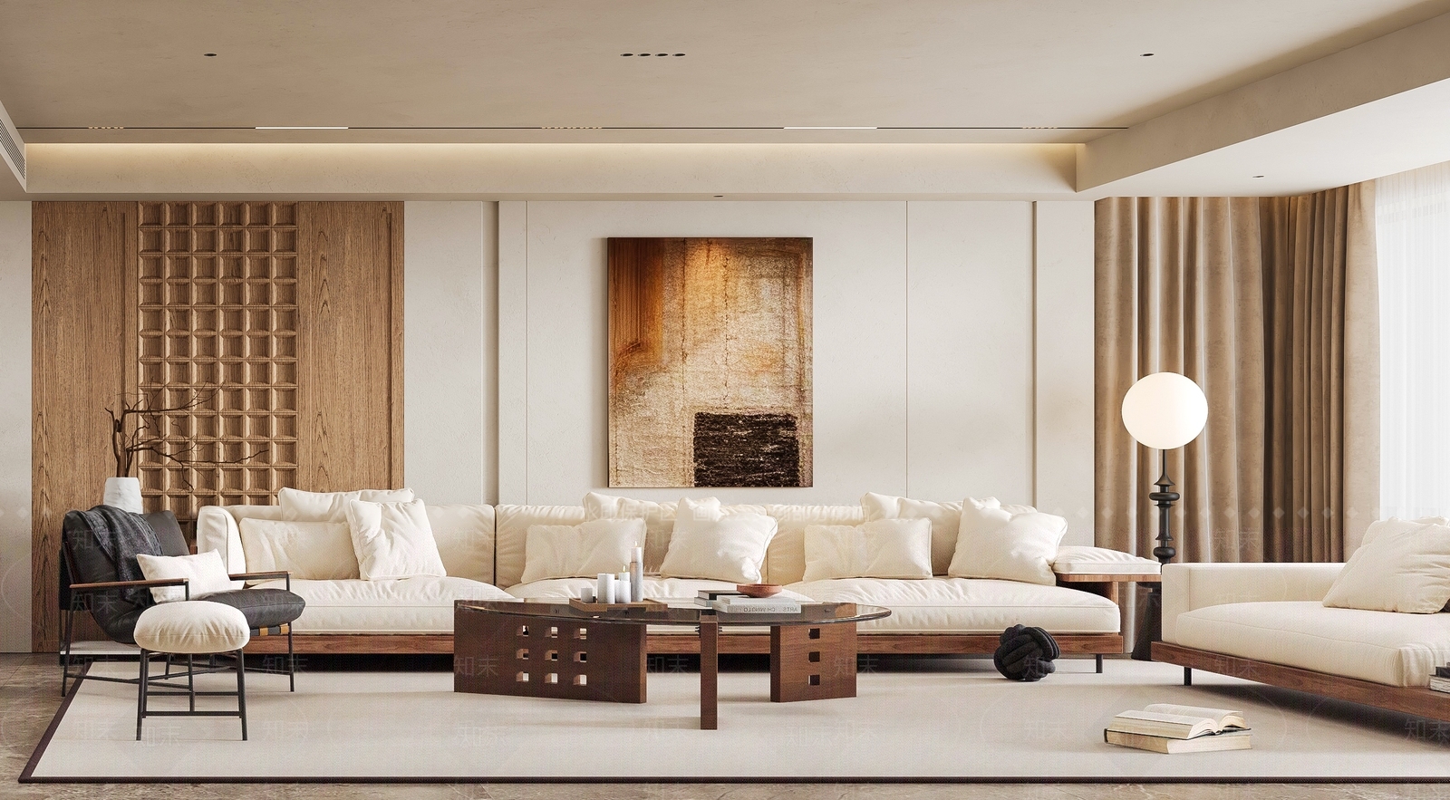 中古风沙发背景墙3D模型下载【ID:1162071008】