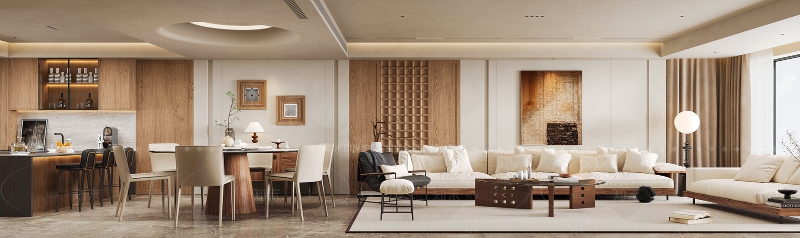 中古风沙发背景墙3D模型下载【ID:1162071008】