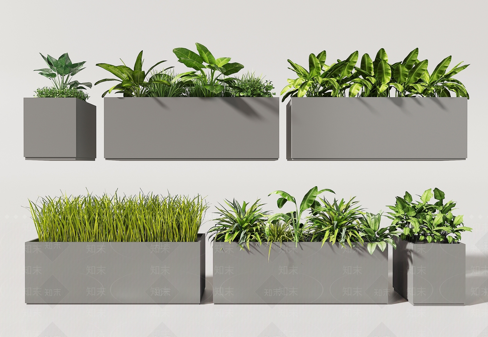 现代绿植花箱SU模型下载【ID:1162071460】