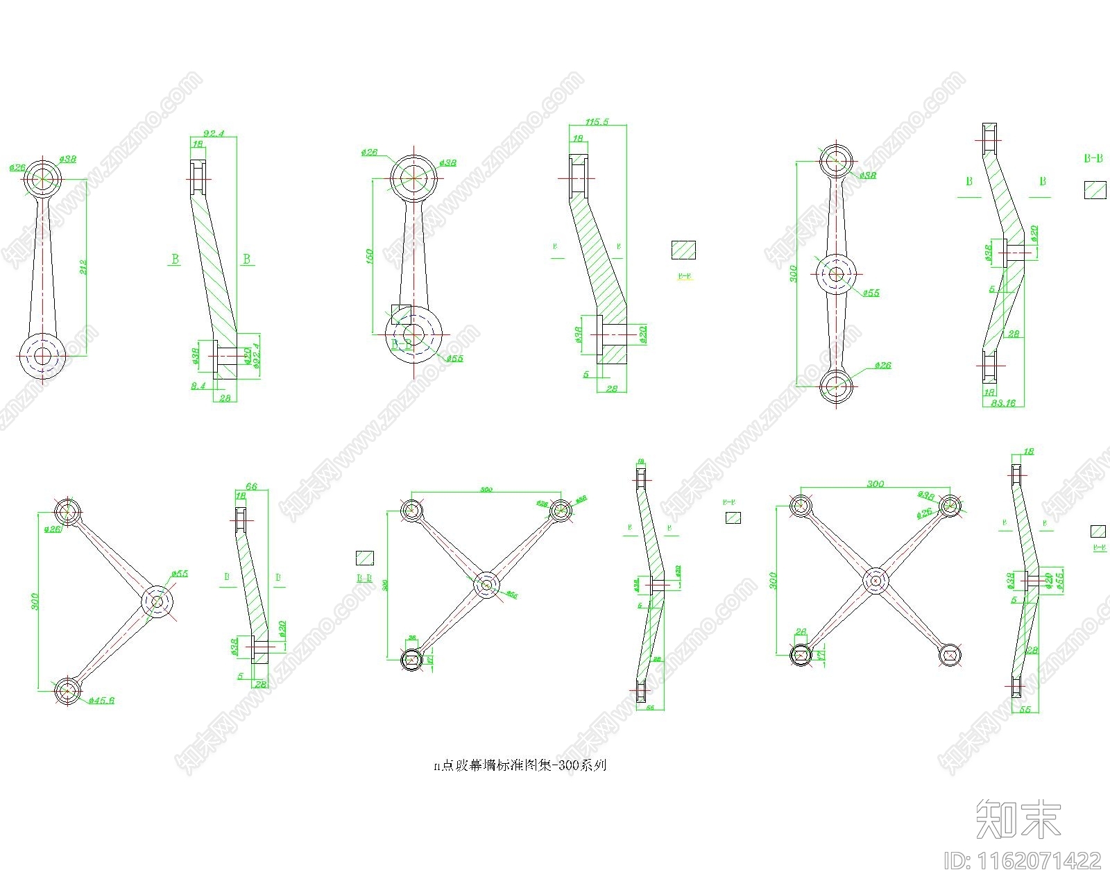 n点玻幕墙标准图集施工图下载【ID:1162071422】