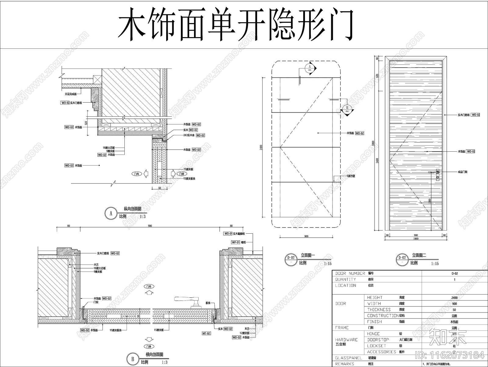 各类型门节点深化图cad施工图下载【ID:1162073184】