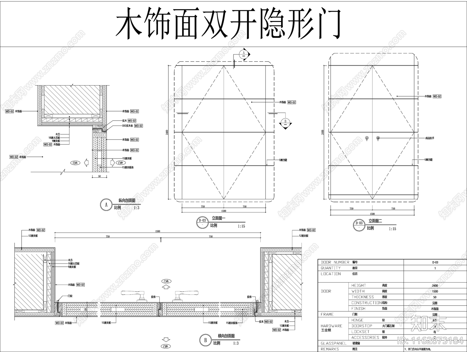 各类型门节点深化图cad施工图下载【ID:1162073184】