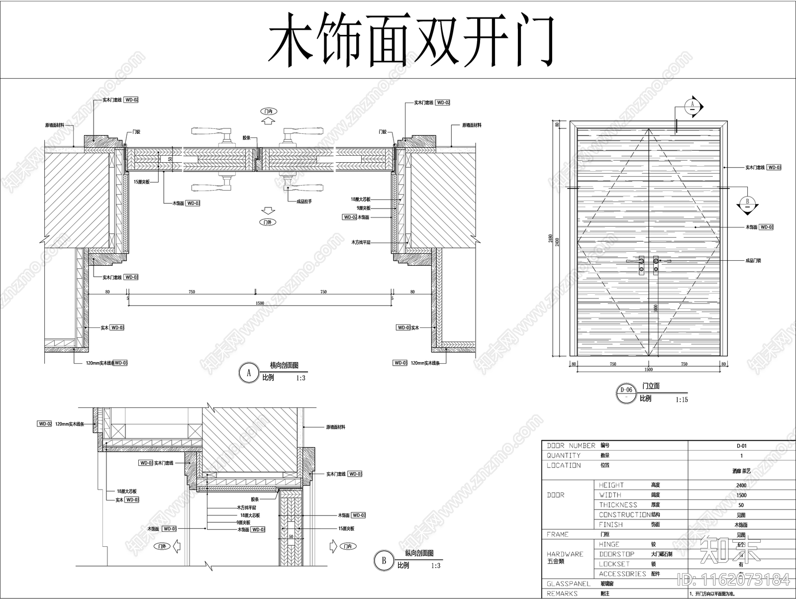 各类型门节点深化图cad施工图下载【ID:1162073184】