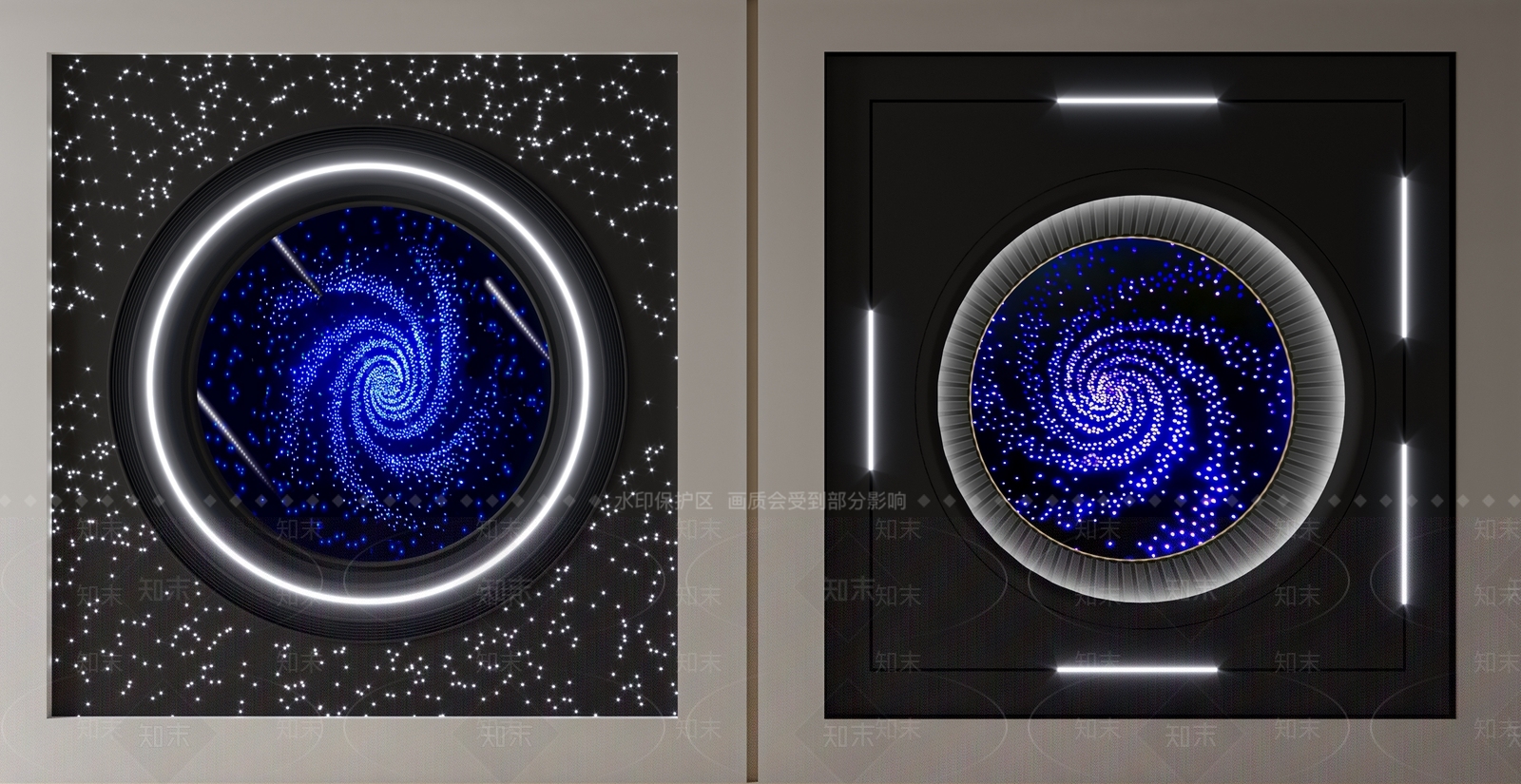 现代科技星空顶天花3D模型下载【ID:1162075598】