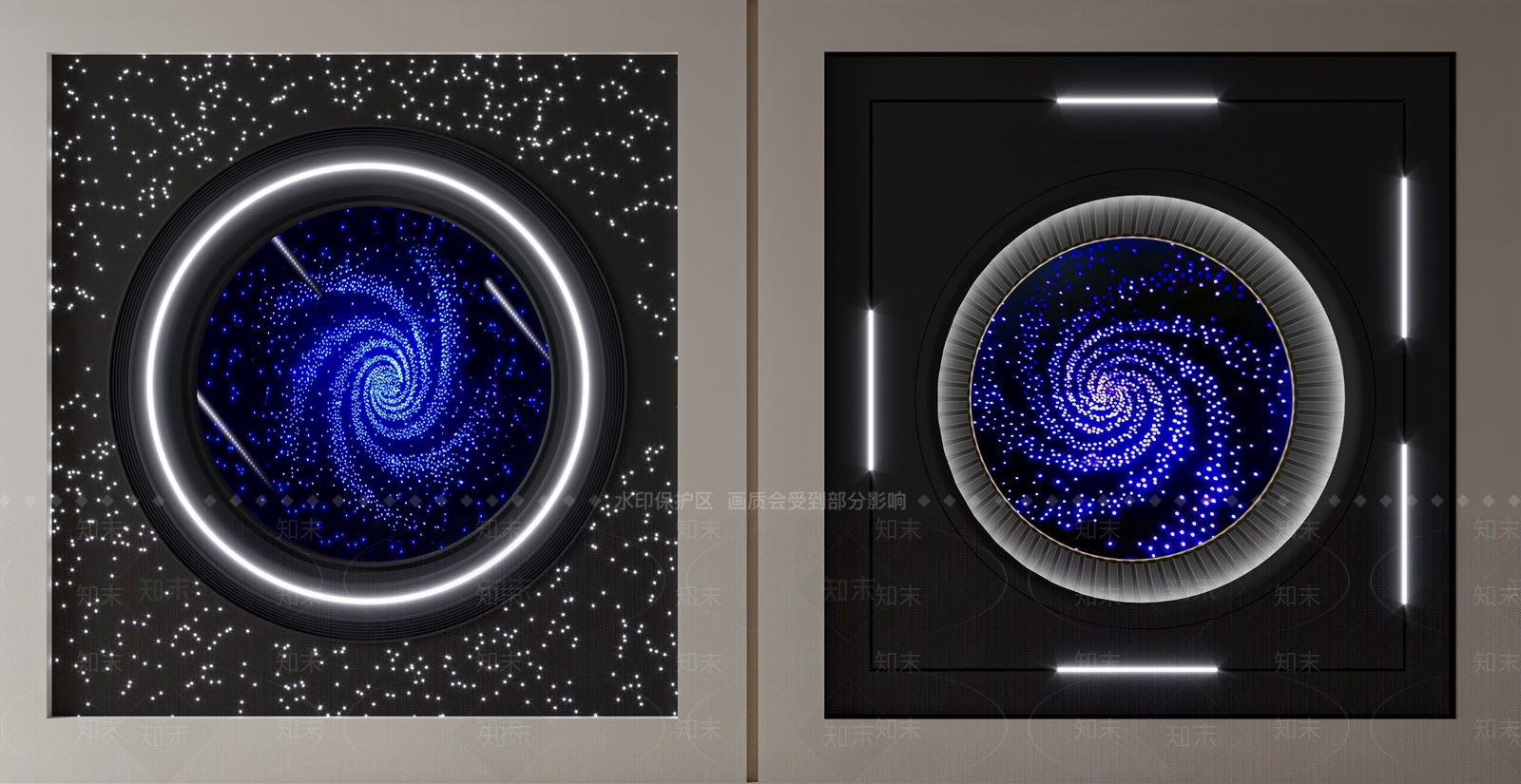 现代科技星空顶天花SU模型下载【ID:1162075529】