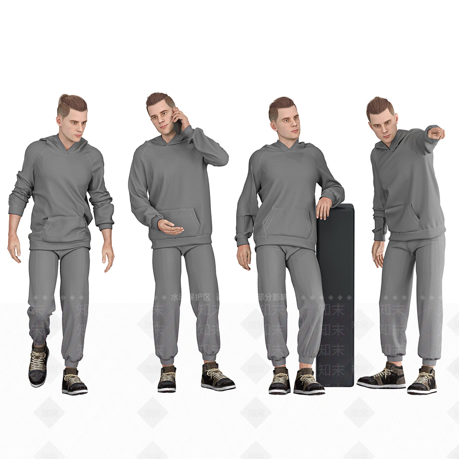 现代时尚男人3D模型下载【ID:1162078353】