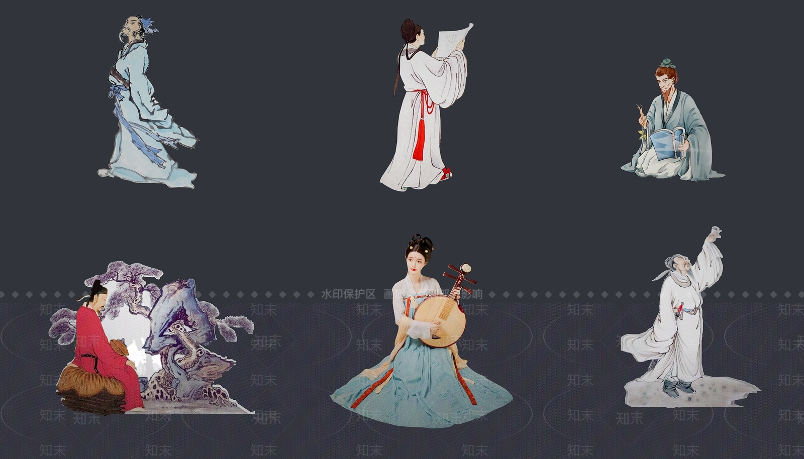 古代人物剪影3D模型下载【ID:1162079094】