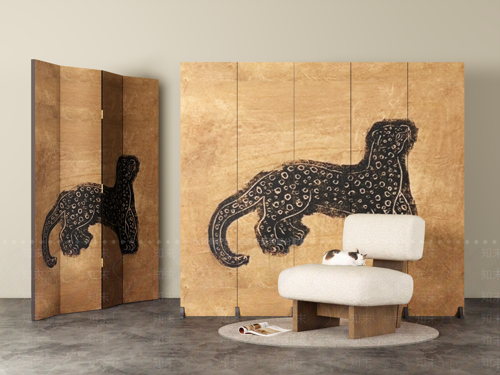 中古风屏风隔断3D模型下载【ID:1162079656】