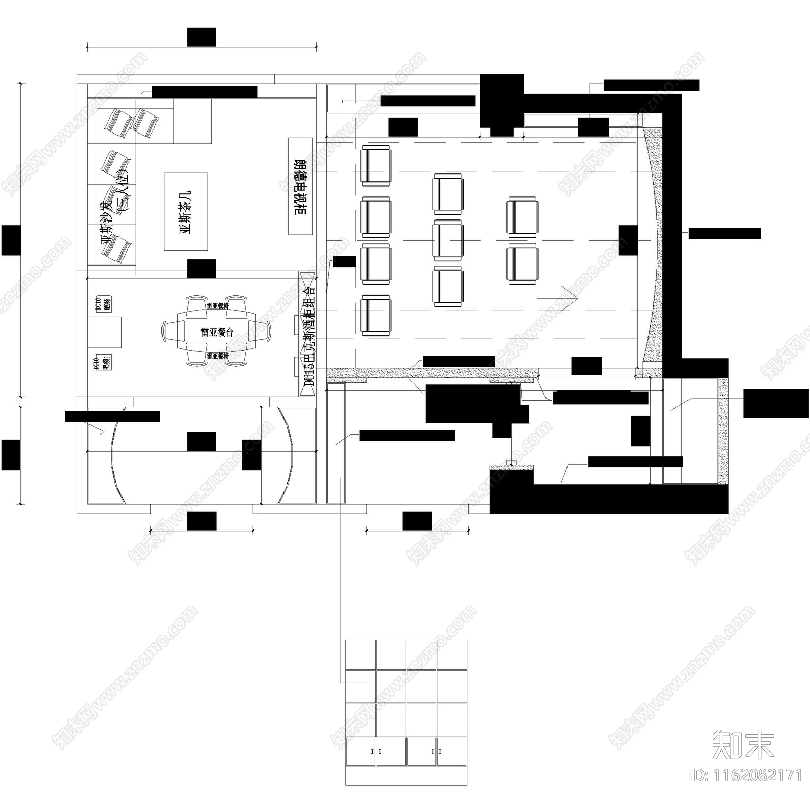 影音室平面布置图施工图下载【ID:1162082171】