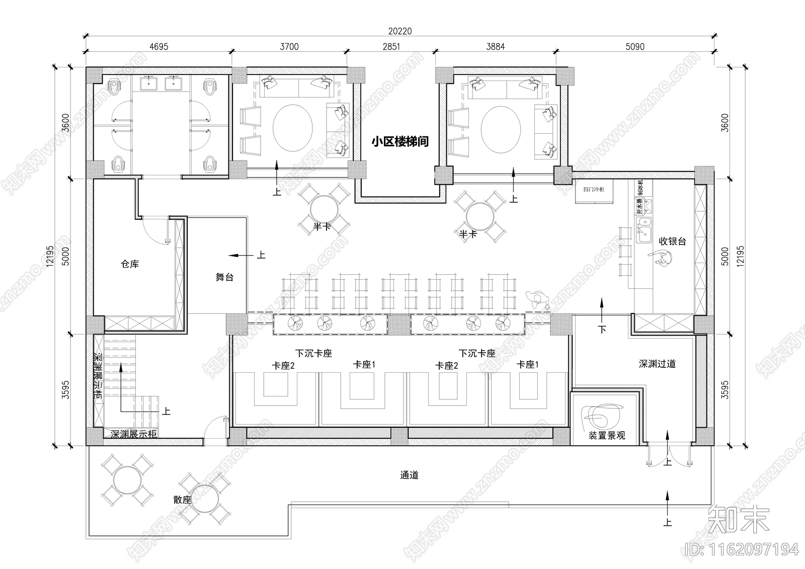 酒吧酒馆装修设计含水电详图cad施工图下载【ID:1162097194】