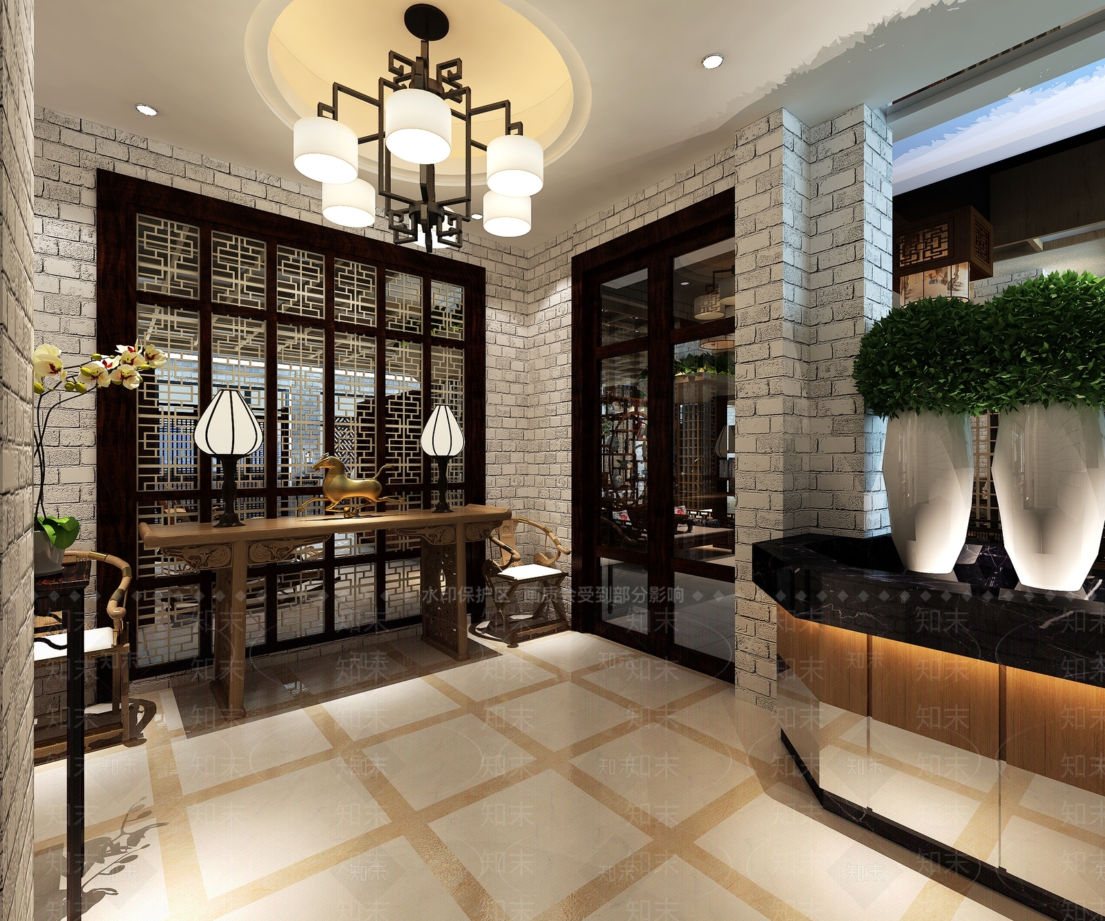 中式家具展厅3D模型下载【ID:1162089345】