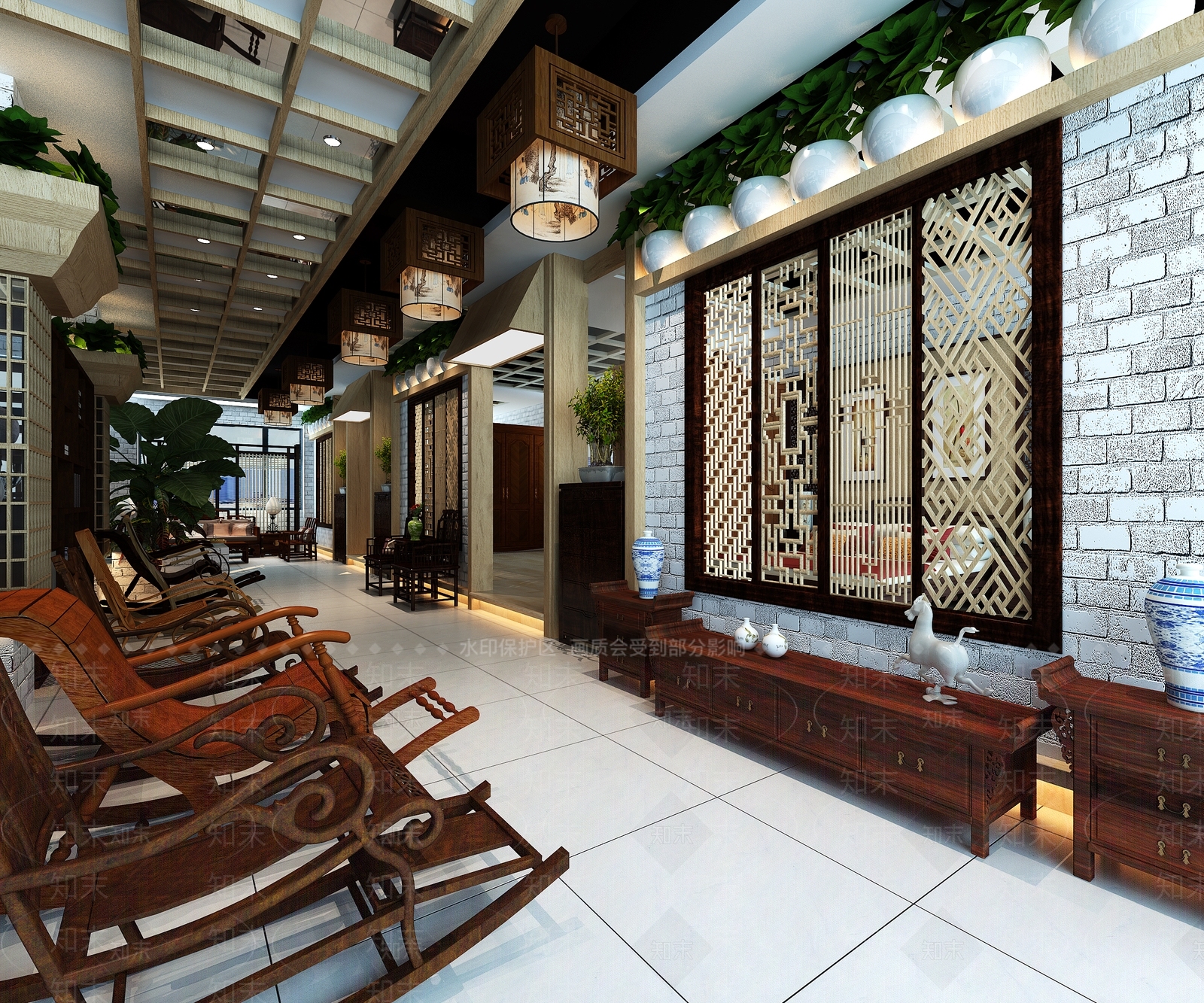 中式家具展厅3D模型下载【ID:1162089345】