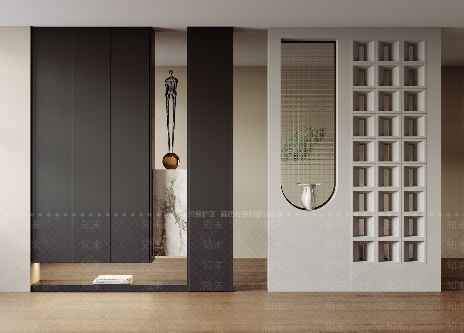 现代玄关隔断柜3D模型下载【ID:1162092673】