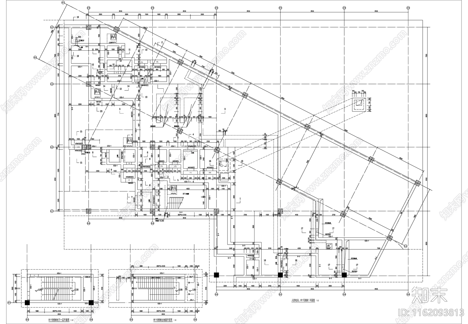 多层厂房及文化礼堂联建项目cad施工图下载【ID:1162093813】