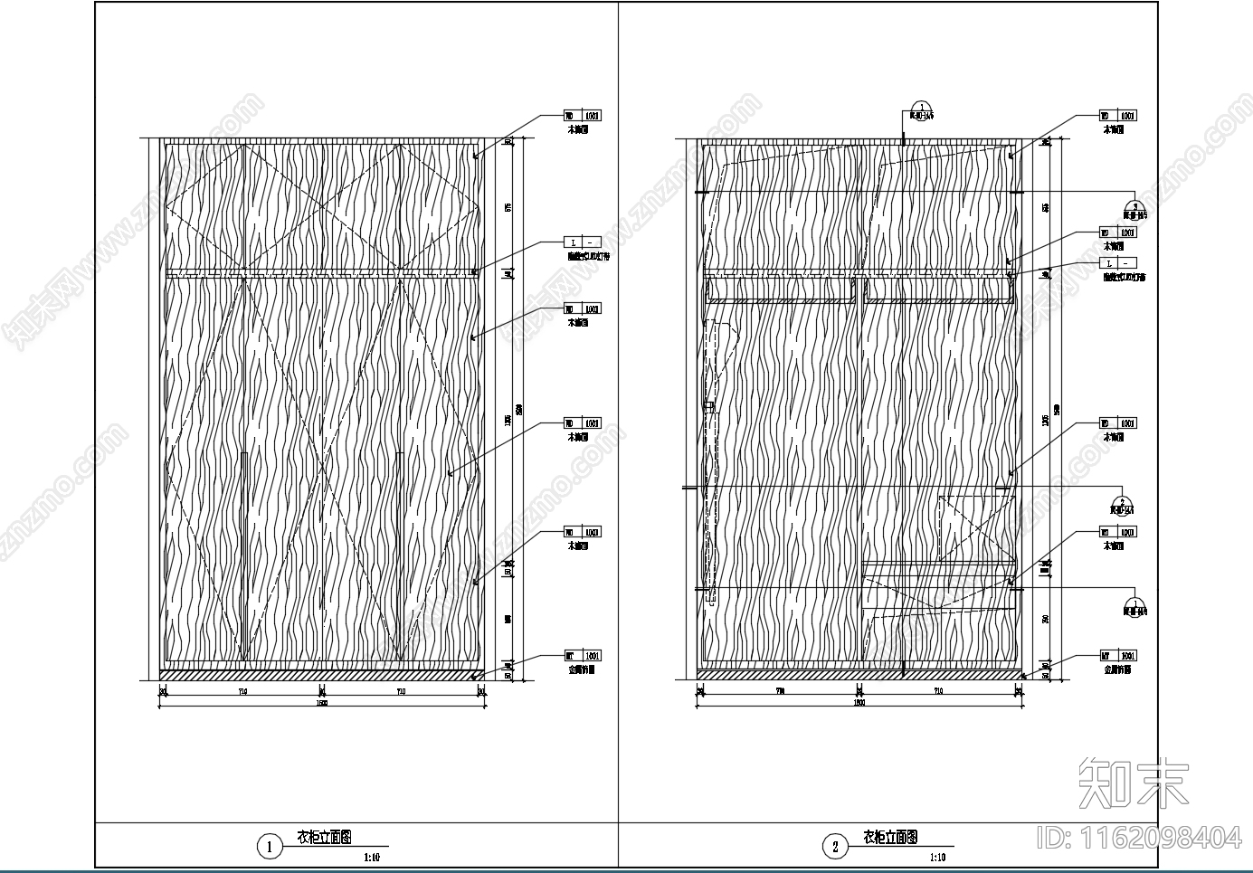 衣柜节点图cad施工图下载【ID:1162098404】